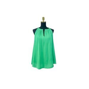 Jennifer Lopez Green Keyhole Halter Blouse - Size XL
